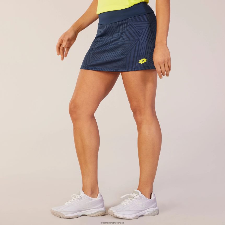kvinnor blå superrapida kjol Lotto mörk denim/syragul D8R6841388
