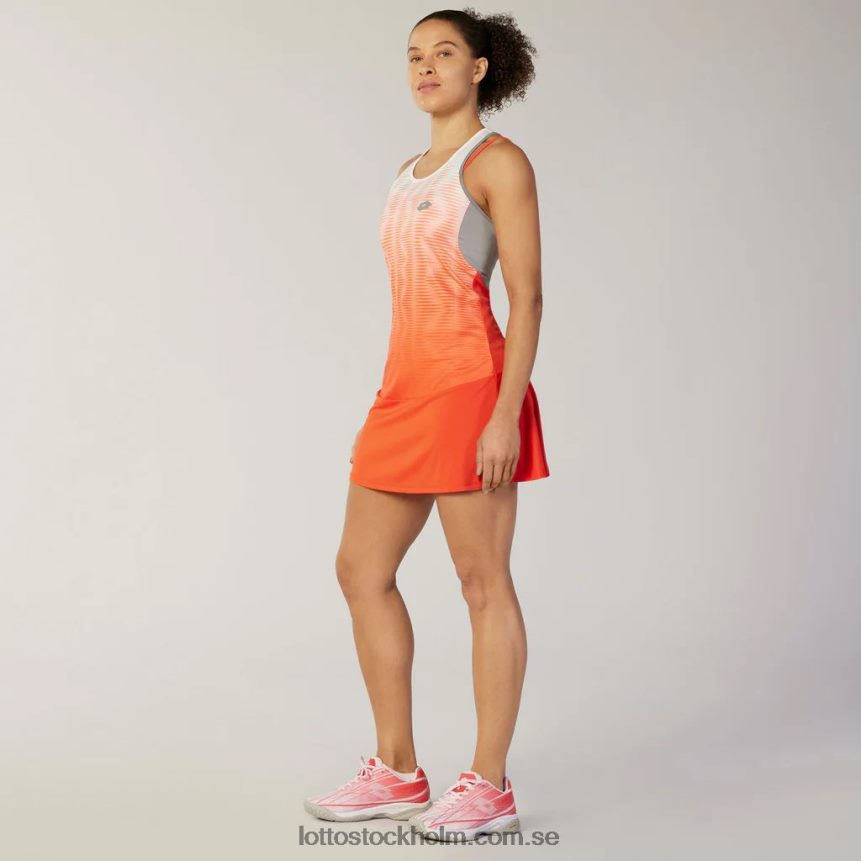 kvinnor röd tryckt topp tio klänning Lotto röd vallmo/klar vit D8R6841385