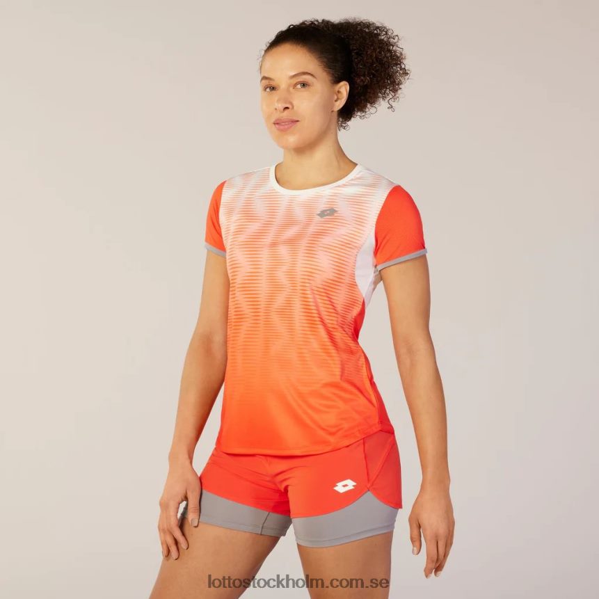 kvinnor röd och vit multi-color topp tio t-shirt Lotto röd vallmo/klar vit D8R6841382