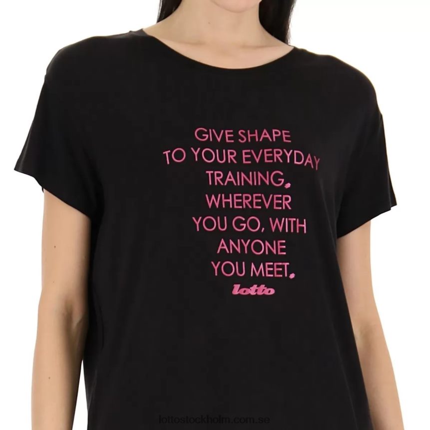 kvinnor tee text w vi Lotto helt svart D8R684907