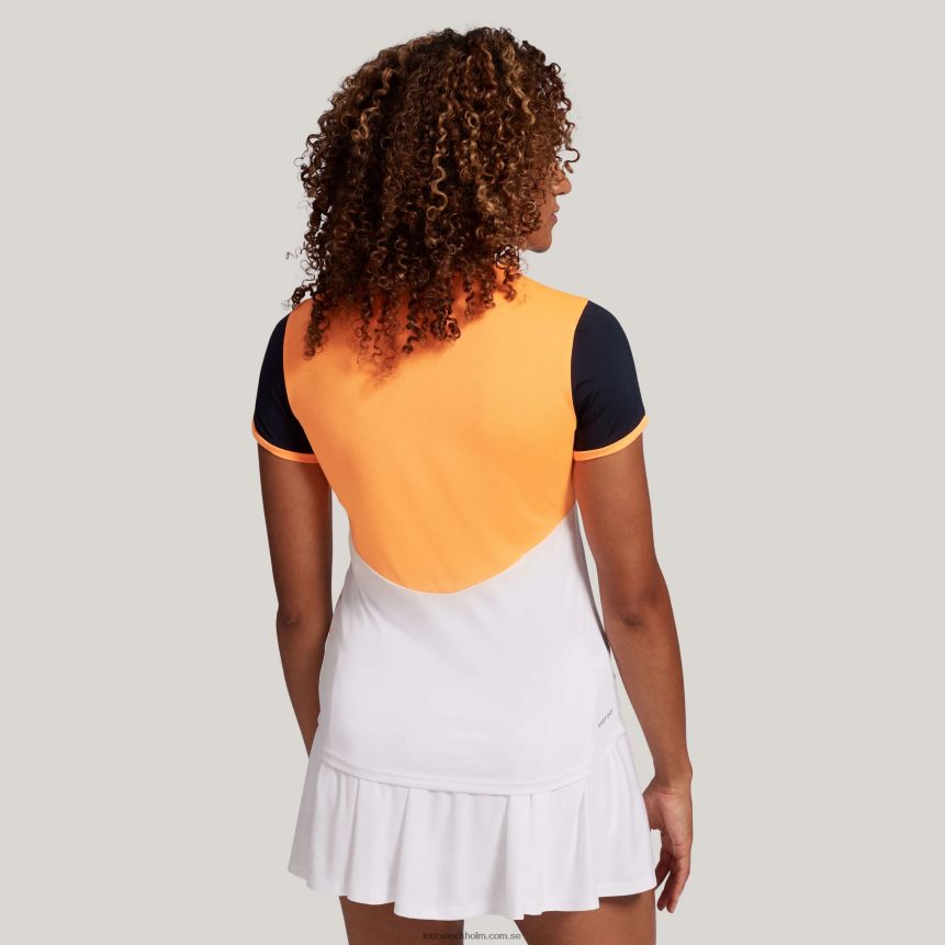 kvinnor vit och orange flerfärgad topp tio-tröja Lotto ljus vit/orange beat D8R6841341