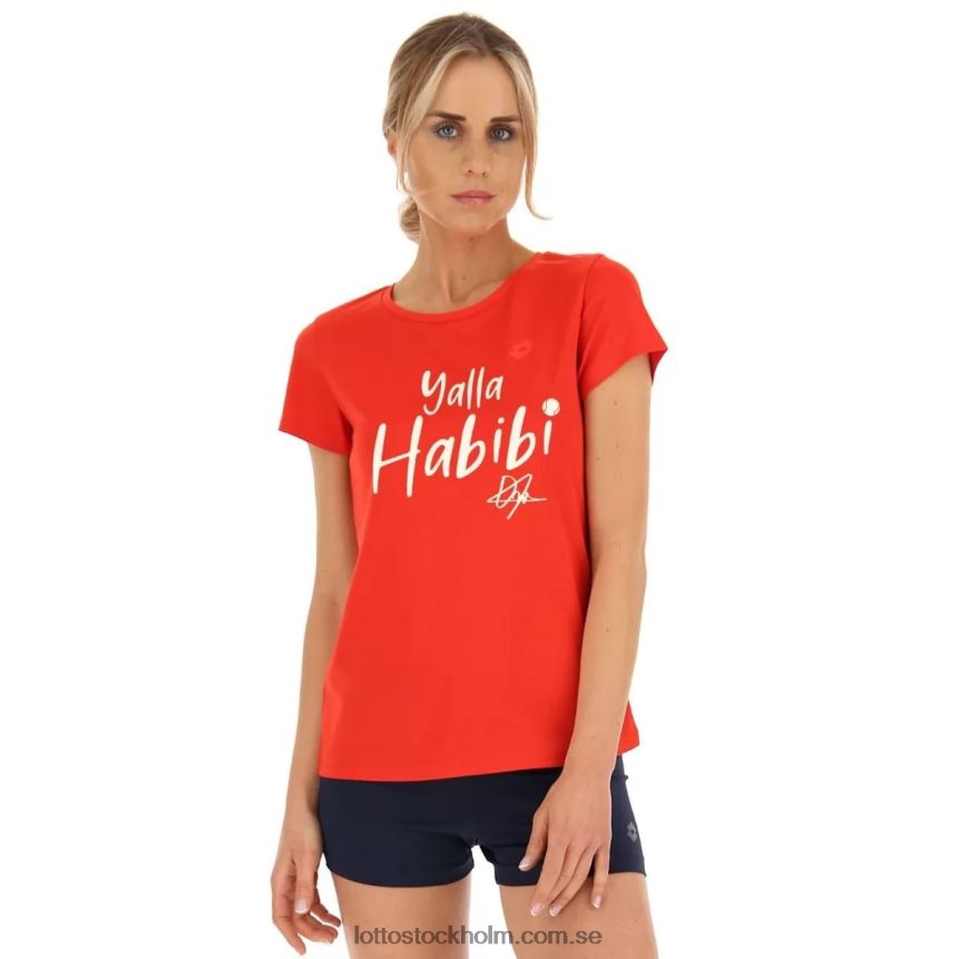 kvinnor yalla habibi jabeur m t-shirt röd LottoD8R684878
