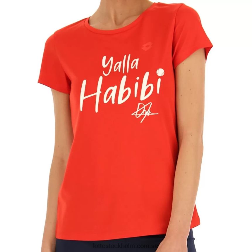 kvinnor yalla habibi jabeur m t-shirt röd LottoD8R684878