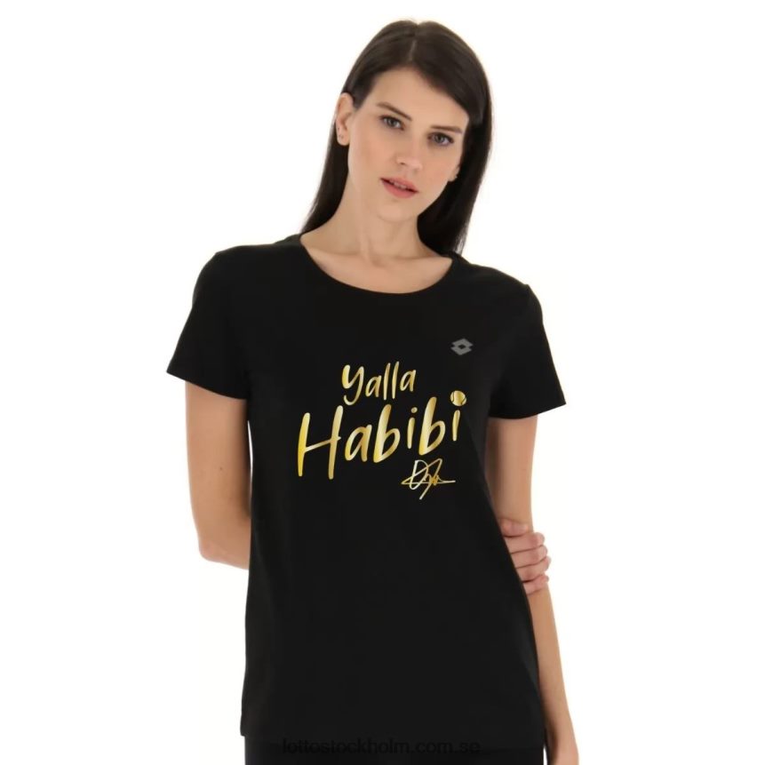 kvinnor yalla habibi jabeur m t-shirt svart LottoD8R684879