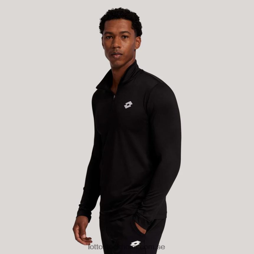 män svart multisportjacka med halv dragkedja Lotto helt svart D8R6841295