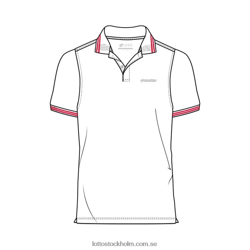män polo classica Lotto ljust vit/lågröd D8R684593