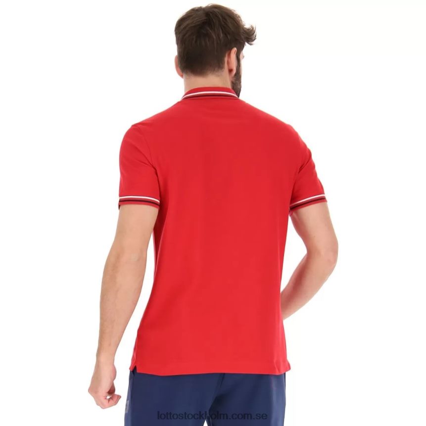 män polo classica Lotto tango röd/marinblå D8R684557