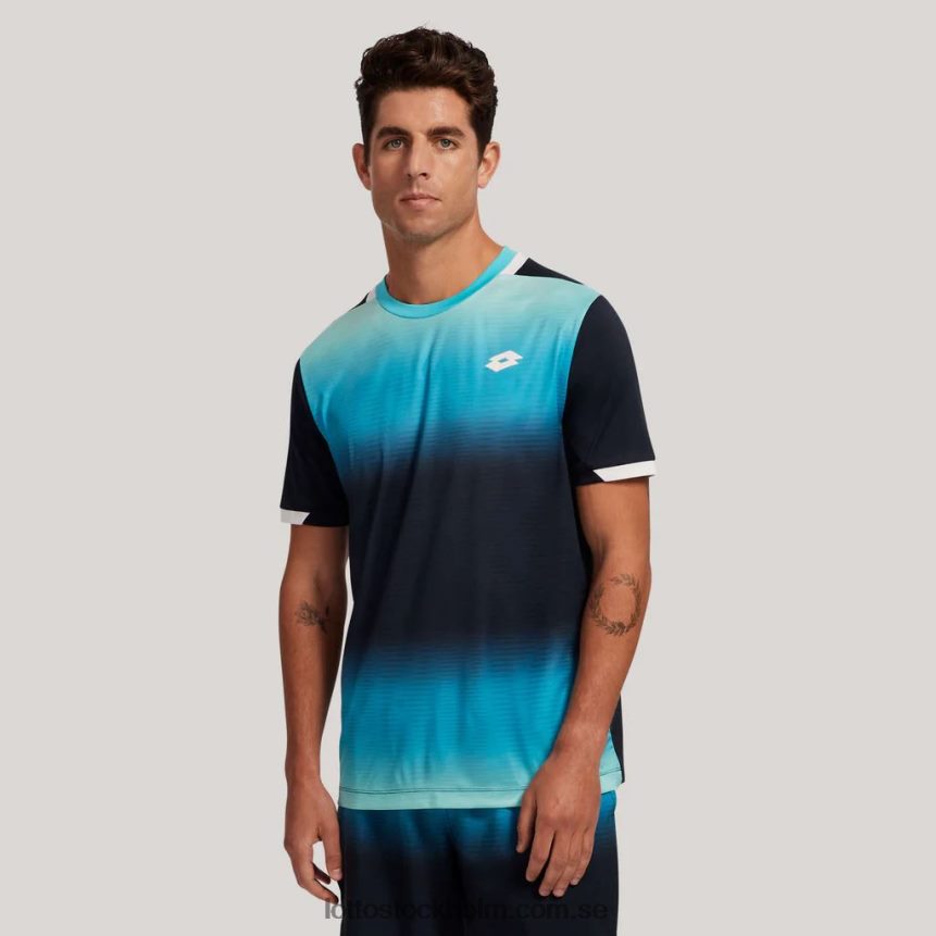 män blå flerfärgad topp tio t-shirt Lotto blå atoll/marinblå D8R6841242