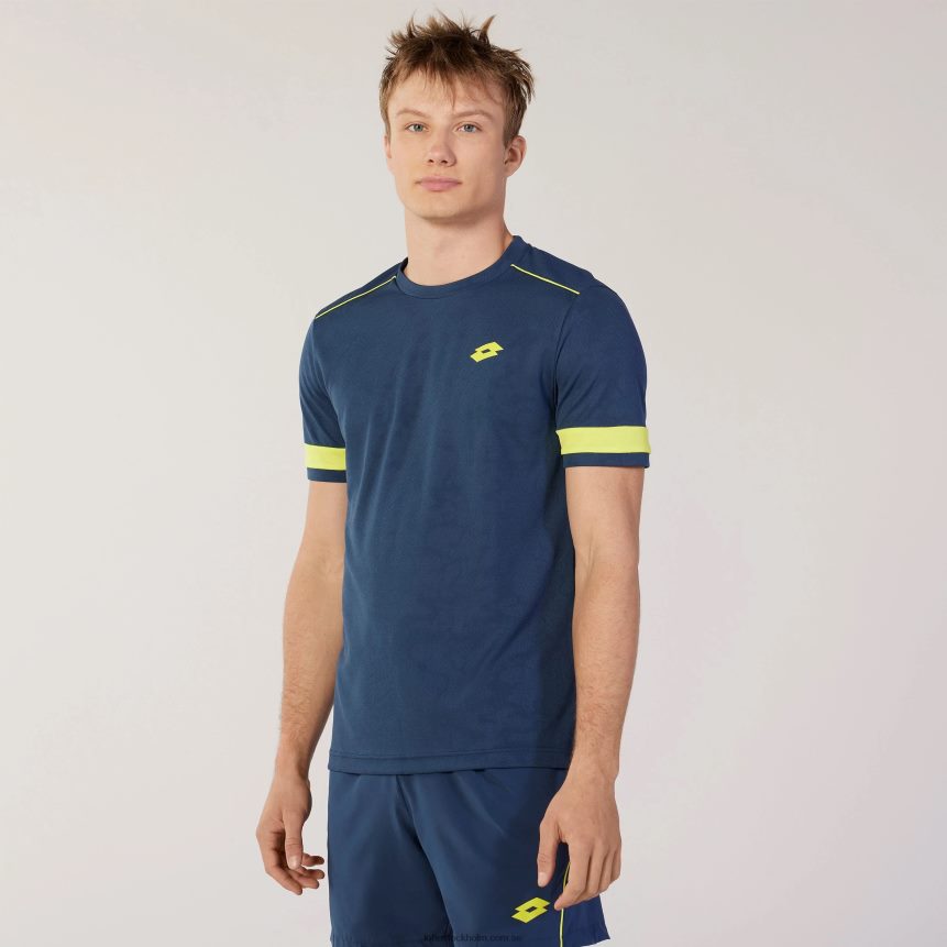 män blå superrapida t-shirt Lotto mörk denim/syragul D8R6841322