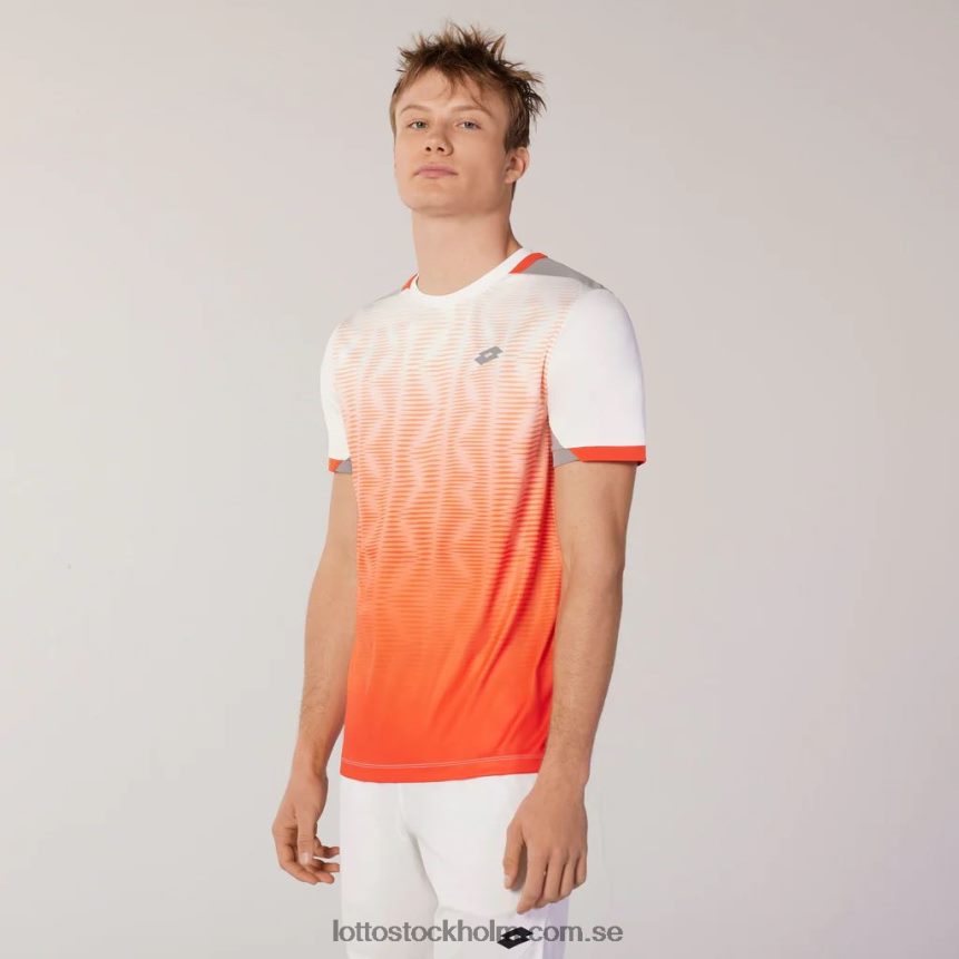 män röd flerfärgad topp tio t-shirt Lotto röd vallmo/klar vit D8R6841317