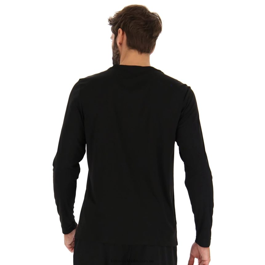 män svart multisport långärmad t-shirt Lotto helt svart D8R6841255