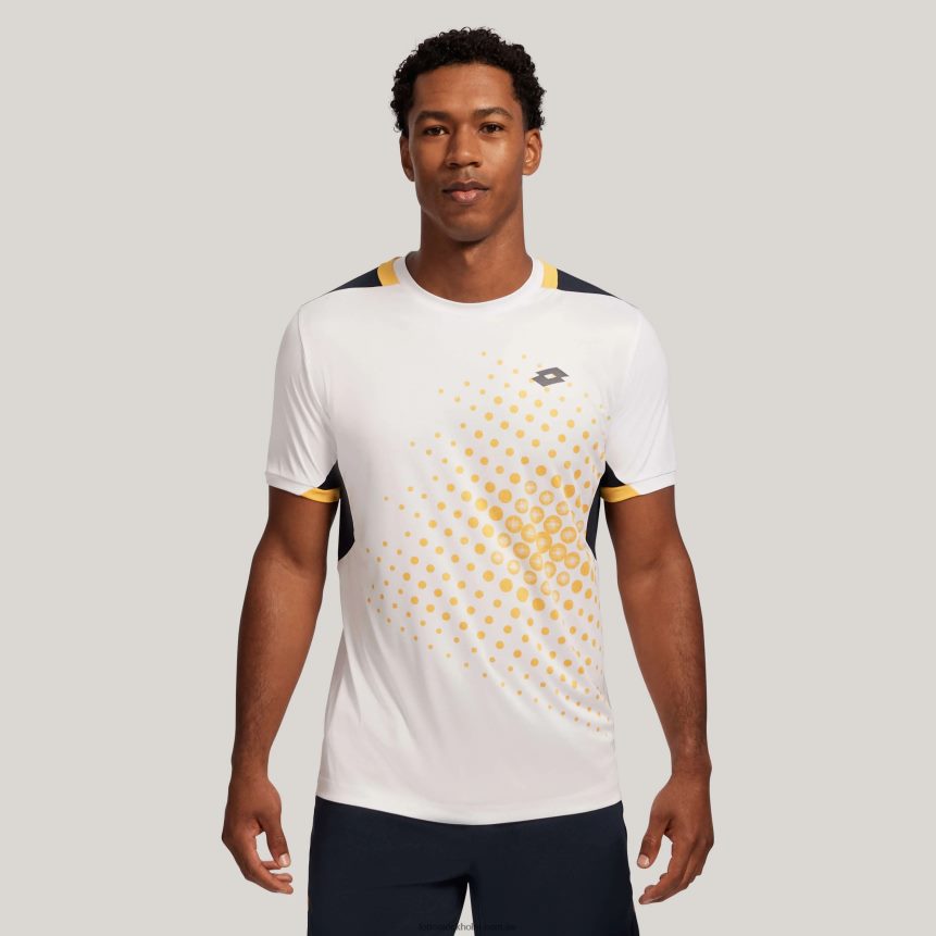 män vit och gul tryckt topp tio t-shirt Lotto ljus vit/marinblå D8R6841244