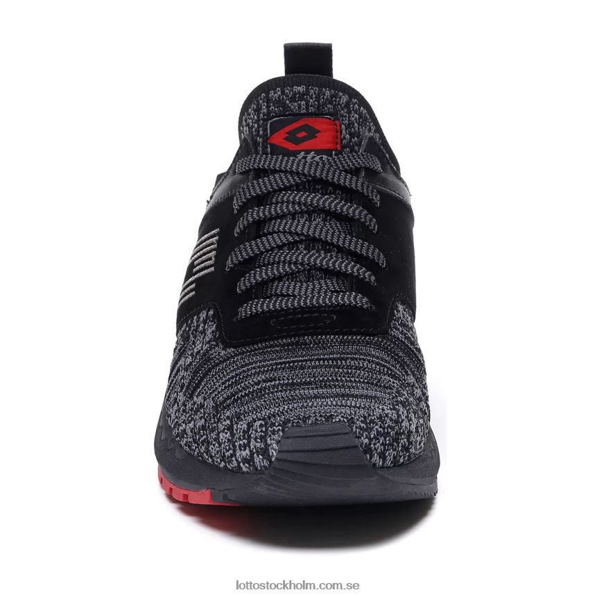 män maratonstickning Lotto helt svart/ljus asfalt D8R68449