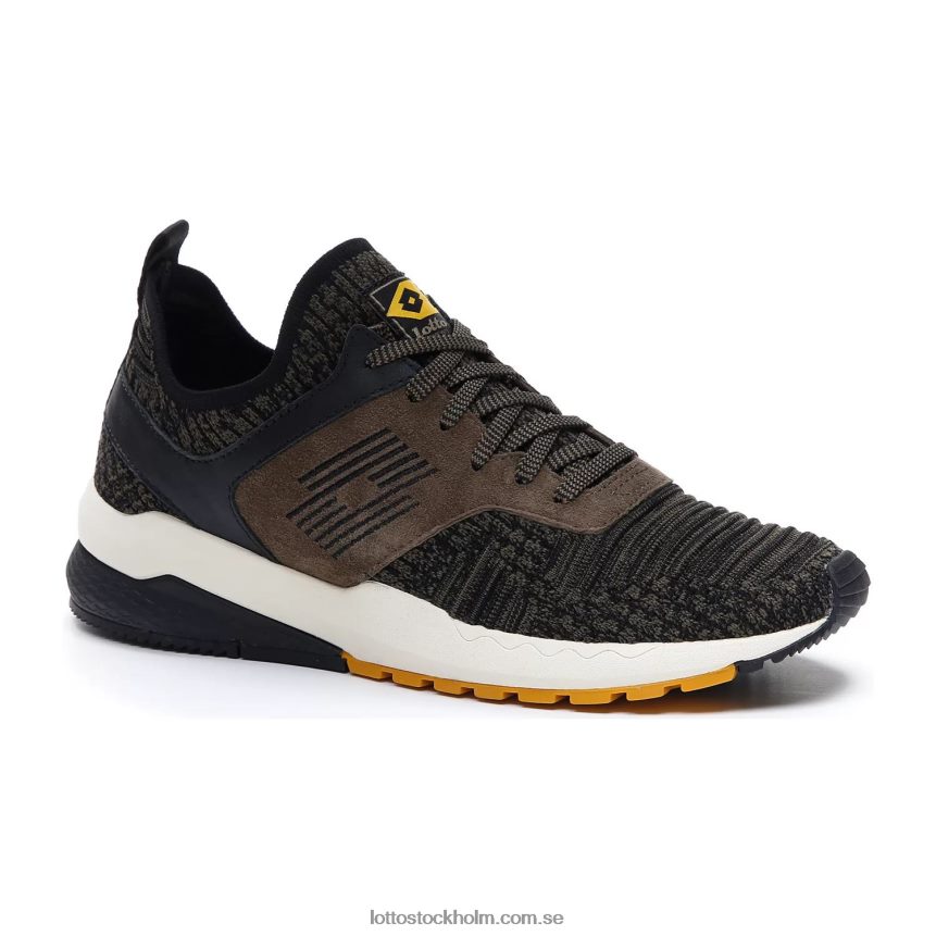 män maratonstickning Lotto mörk oliv/helsvart D8R68451