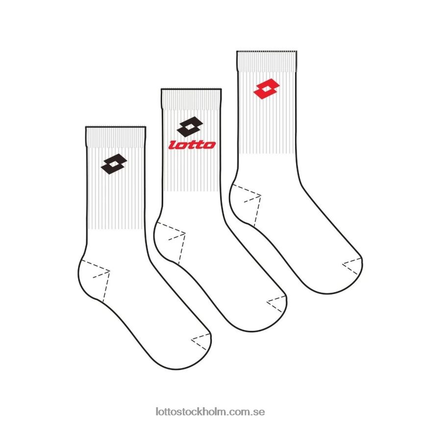 män sock quarter - pk3 Lotto lysande vit D8R684662