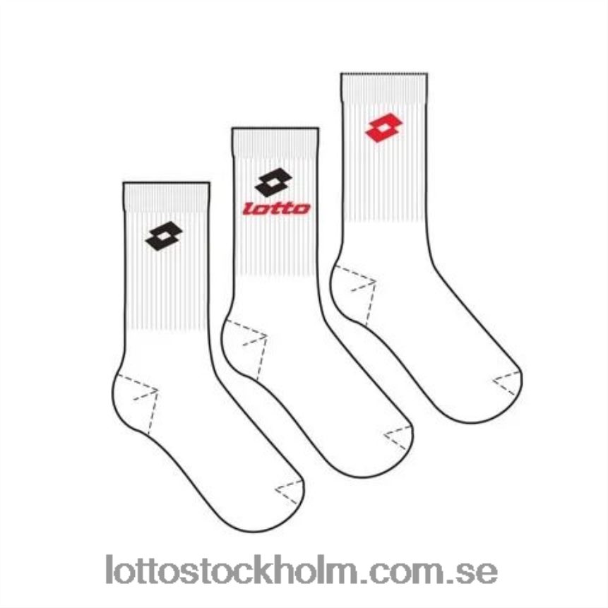 män sock quarter - pk3 Lotto lysande vit D8R684662