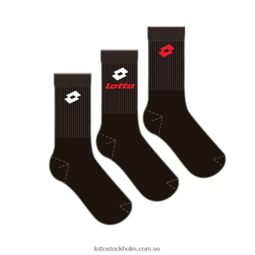 män sock quarter - pk3prs Lotto helt svart D8R684680