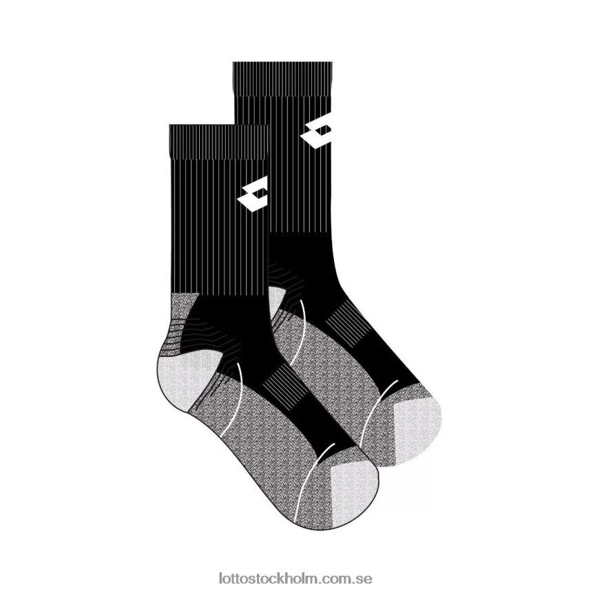 män tennisstrumpa ii Lotto helt svart D8R684681