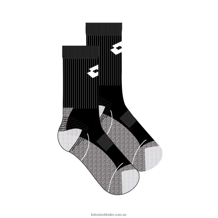 män tennisstrumpa ii Lotto helt svart D8R684681